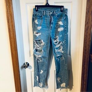 American Eagle Outfitters Women's Ripped Light Blue Jeans